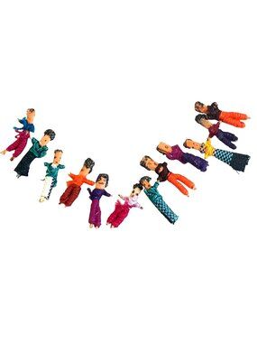Handmade Guatemalan Worry Dolls Set Of 12 Vintage